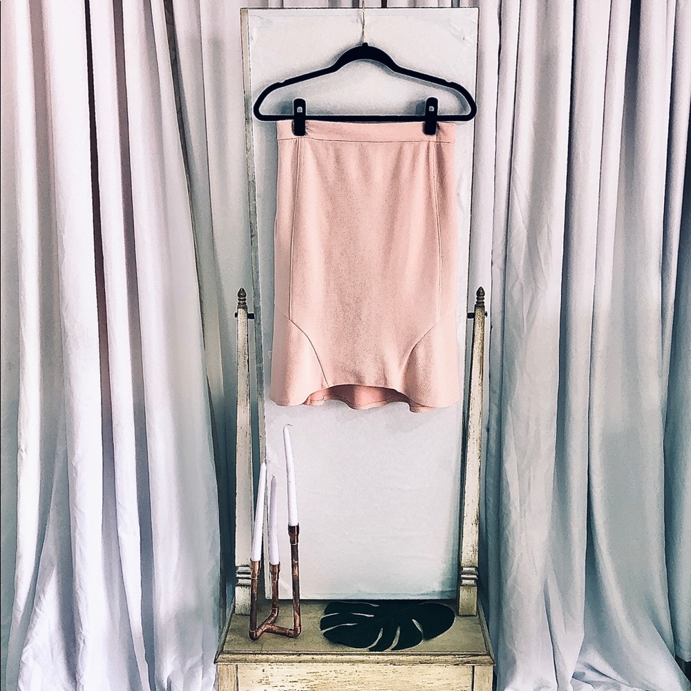 Ronny Kobo Champagne Ruffled Skirt